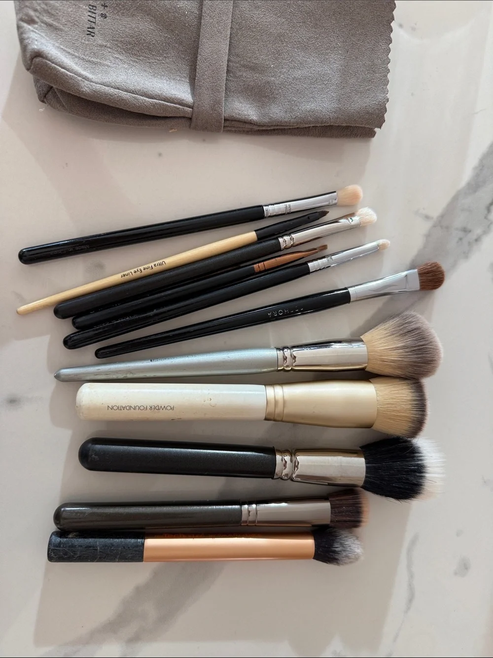 Assorted Powder & Eye Makeup Brush Set (MAC and other brands)